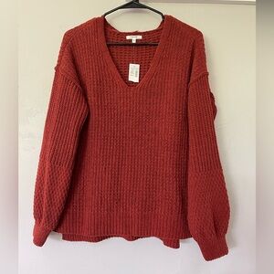 NWT Maurice’s Burnt Orange V-Neck Sweater